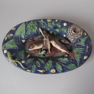 French Palissy Majolica Fish Platter