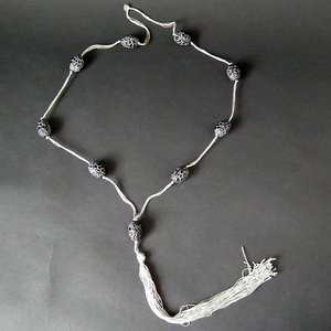 Rene Lalique Black Glass 'Grosses Graines' Necklace