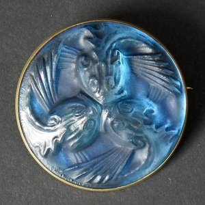 Rene Lalique Glass 'Poissons' Brooch