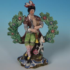 Staffordshire Pearlware Bocage Piper Figure