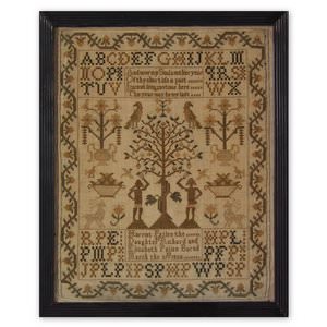 Antique Sampler, Circa 1830, By Harriet Pellen