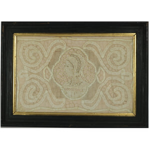 Circa 1700 Lace Embroidered Picture