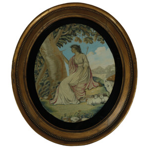 Antique Georgian Silkwork Embroidery 'Tancred'