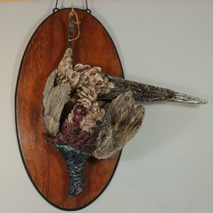 Large Hugo Lonitz Majolica Pheasant Wall Plaque