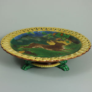Wedgwood Majolica Pictorial Hare Compote