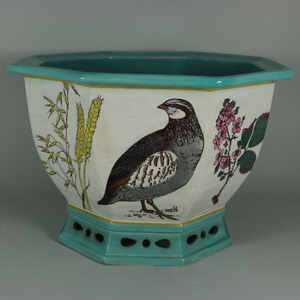 Minton Majolica 'Naturalist' Jardiniere by W.S Coleman