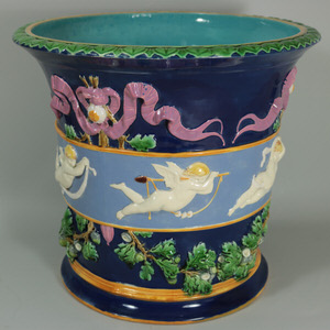 Minton Majolica Cupids Jardiniere