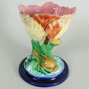 Royal Worcester Majolica Dolphin Posy Holder