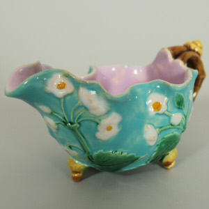 Minton Majolica Cream Jug with Snail Handle
