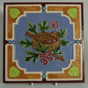 Minton Hollins & Co. Majolica bird tile