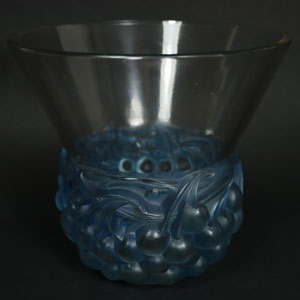 Rene Lalique Clear and Frosted Glass 'Cerises' Vase