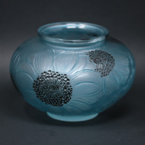Rene Lalique Clear & Frosted Glass 'Dahlia' Vase