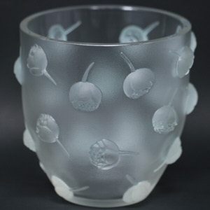 Rene Lalique Clear & frosted Glass 'Pivoines' Vase