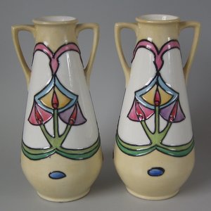 Pair Minton Secessionist No.12 two handled vases