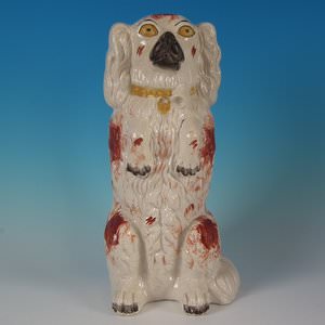 Large Rare Staffordshire Begging Spaniel Smoking A Pipe