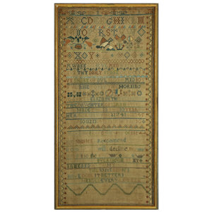 Antique Band Sampler, 1741, by Elizabeth Buckingam