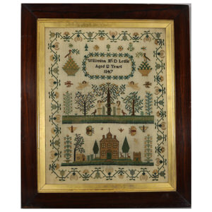 Antique Sampler, 1847, by Willimina McD Leslie Aged 12