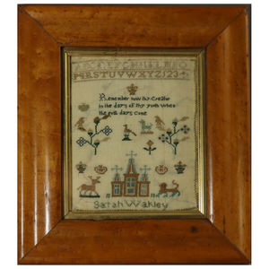 Small Antique Sampler, 1818, by Sarah Wakley