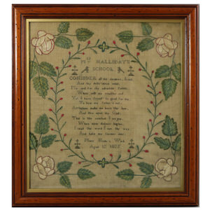 Antique Sampler, 1825, by Mary Hinks