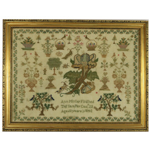 Antique Sampler, 1842, by Ann Minter Aged 8 Years