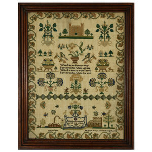 Antique Sampler, 1839, by Elizabeth Higgins Aged 14