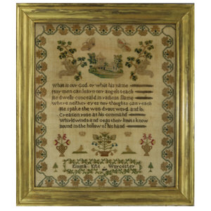 Antique Sampler, 1839, by Emma Kite
