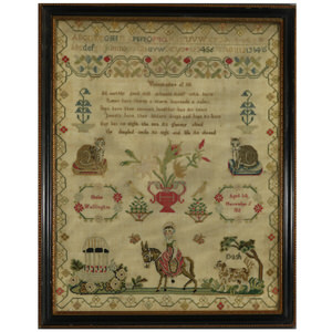 Antique Sampler, c.1820, by Phebe Wallington