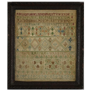 Antique Sampler, 1732, by Martha Warburton