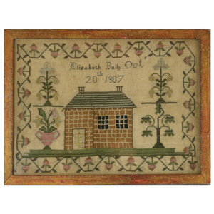 Antique House Sampler, 1807, by Elizabeth Baily