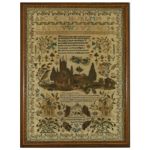 Antique Sampler, 1834, by Emma ManWaring