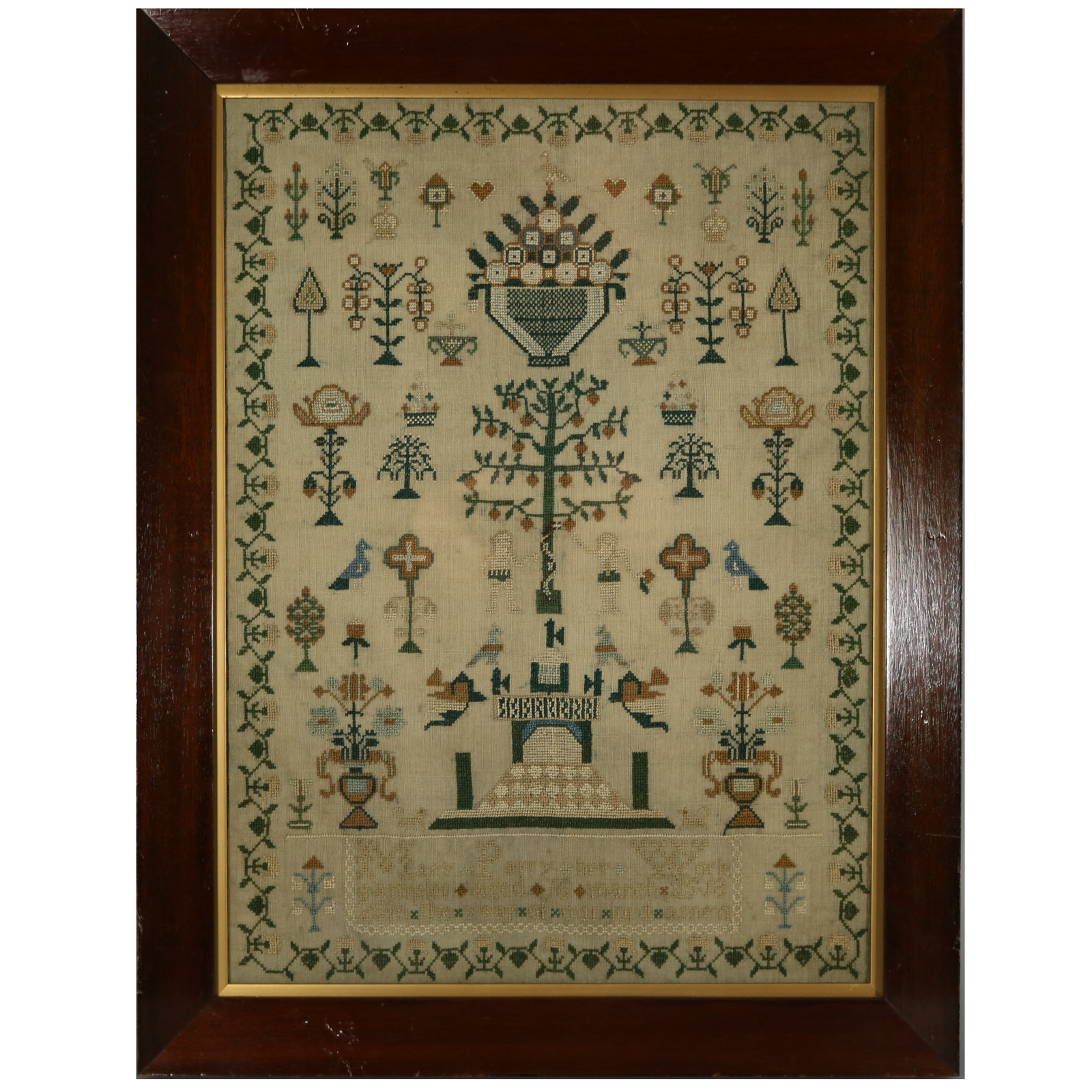 Antique Sampler, 1825, by Mary Parry - ID#23118 Image 1