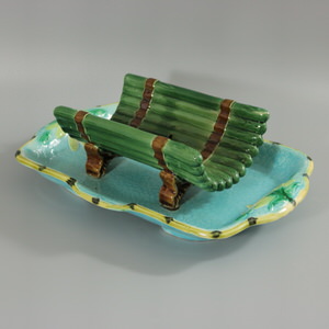 Joseph Holdcroft Majolica Asparagus Server