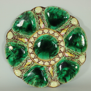 Minton Majolica Malachite Oyster Plate
