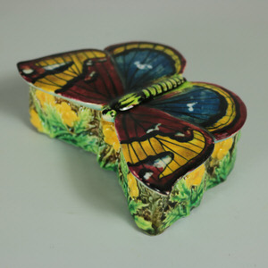 George Jones Majolica Butterfly Match Box