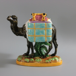 George Jones Majolica Camel Flower Holder