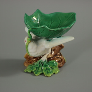 George Jones Majolica Dove Salt