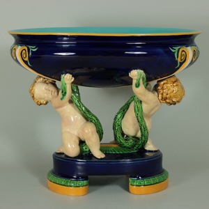 Minton Majolica Putti Figural Bowl