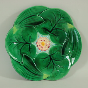 George Jones Majolica Lily Plate
