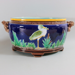 Holdcroft Majolica Heron Oval Planter/Jardiniere