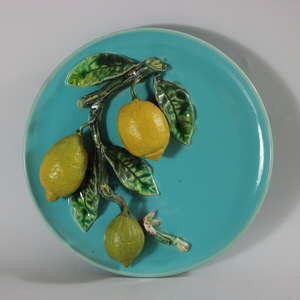 Mentons Majolica Lemons Wall Plate