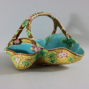 George Jones Majolica Yellow Basket (Rare)