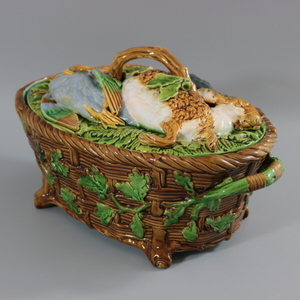 Minton Majolica Mallard & Hare Game Pie Dish