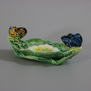 George Jones Majolica Butterfly Trinkey/Ring Dish