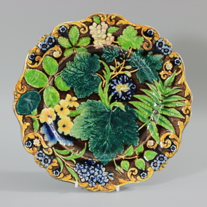 Alcock Majolica Flower And Leaf Plate