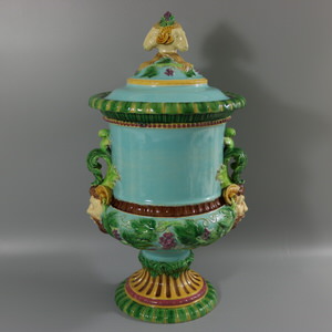 George Jones Majolica Bacchus Wine Cooler