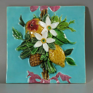Minton Majolica Fruit and Flowers Tile