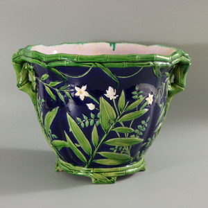 Minton Majolica Bamboo Jardiniere
