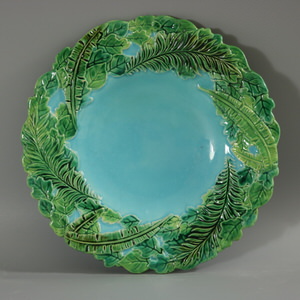 George Jones Majolica Jungle Leaves Plate