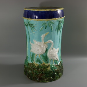 Forester Majolica Stork and Bamboo Garden Seat