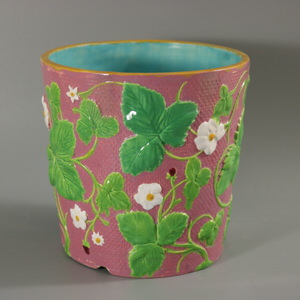 Minton Majolica Strawberry Planter in Pink